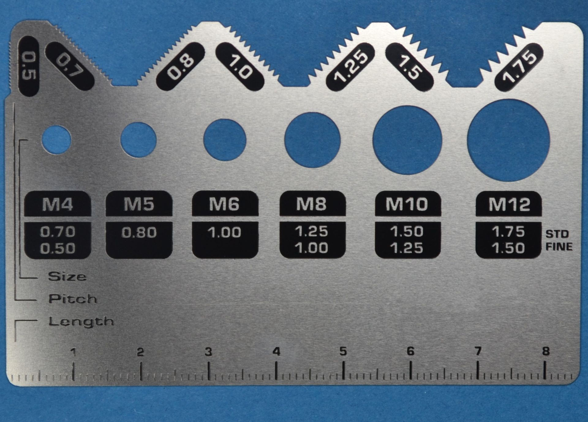 Laroal Gewindegrößentester - Schlüsselanhänger Für Schrauben & Muttern Metrisch/Standard
